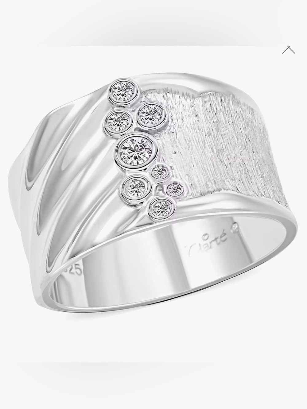 Clarte Kaleidoscope Moissanite Platinum over Sterling Silver Ring (9 stones)